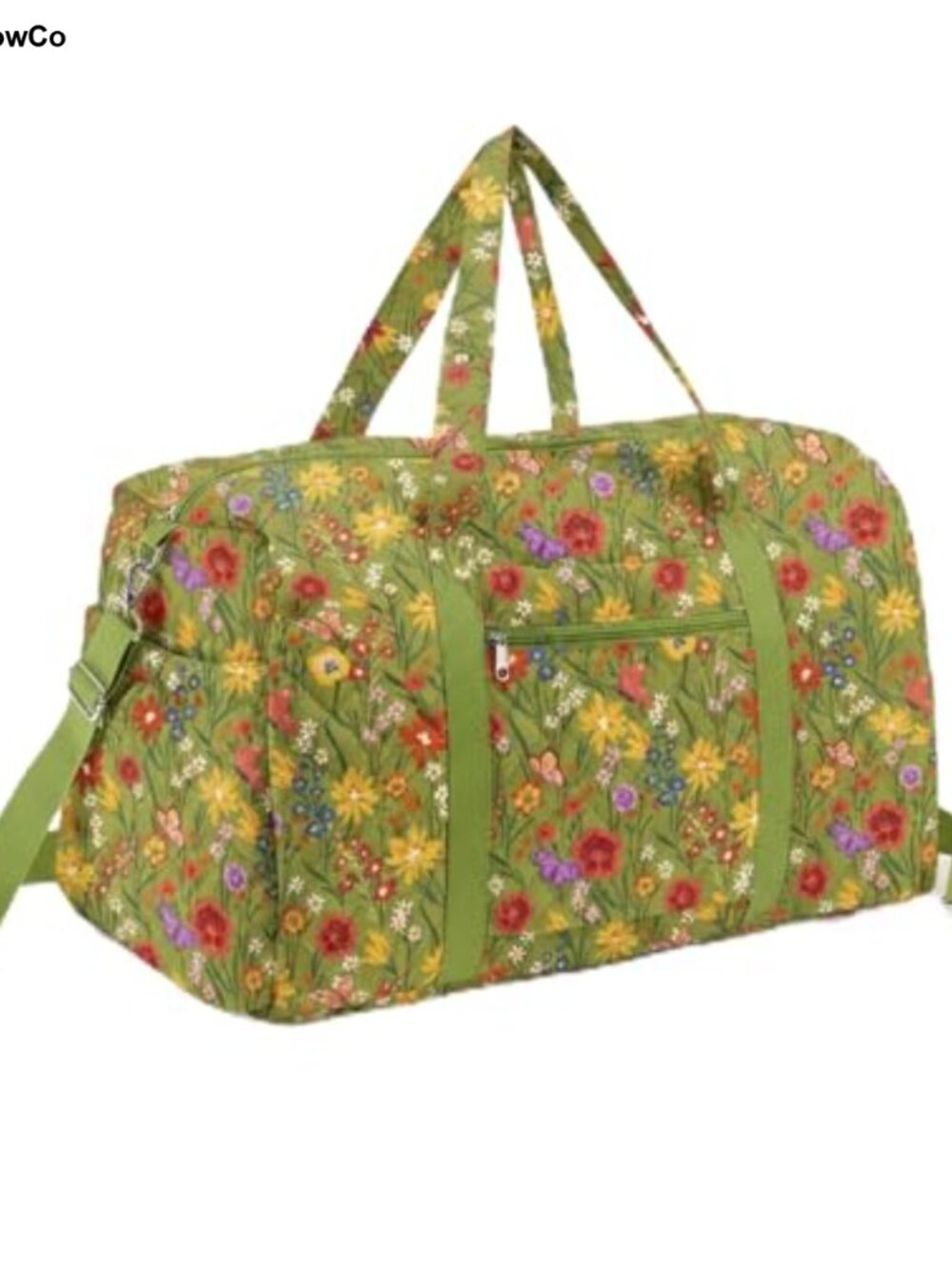Large Quilted Travel Duffle Bag Recycled Cotton Weekender Carry On